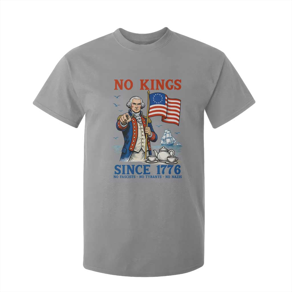 American Patriot George Washington No Kings T Shirt For Kid Political Humor Gift TS12 Sport Gray Print Your Wear