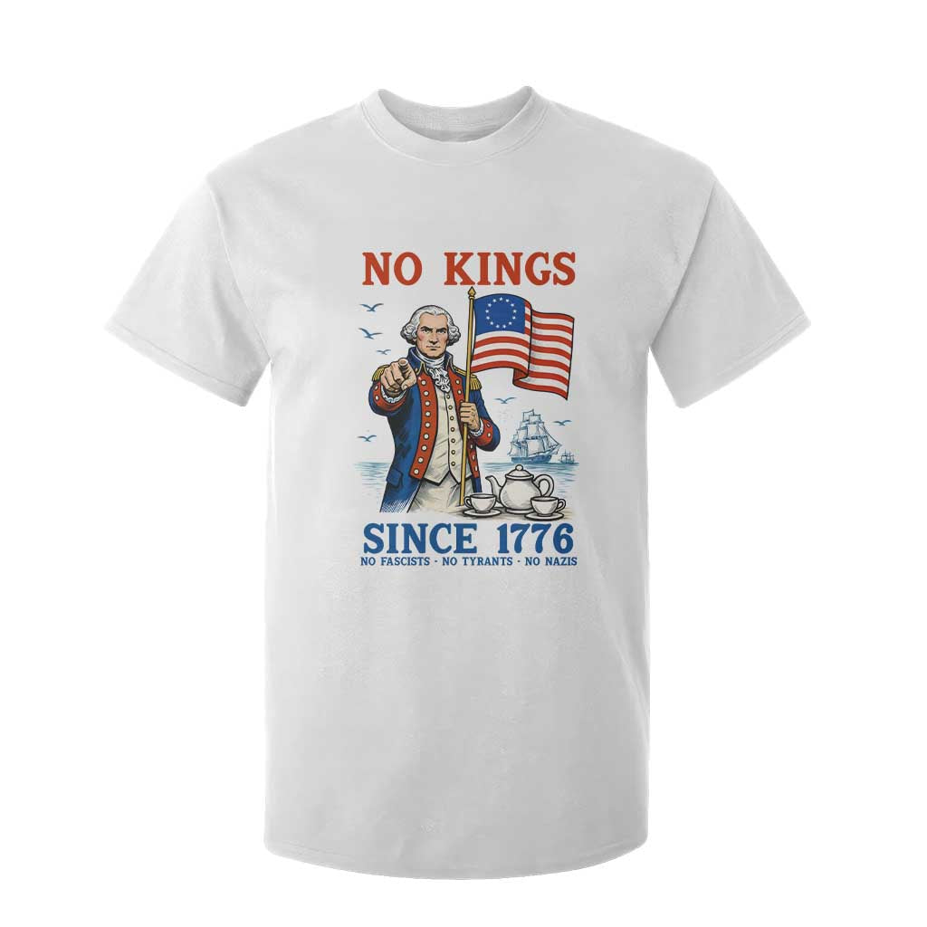 American Patriot George Washington No Kings T Shirt For Kid Political Humor Gift TS12 White Print Your Wear