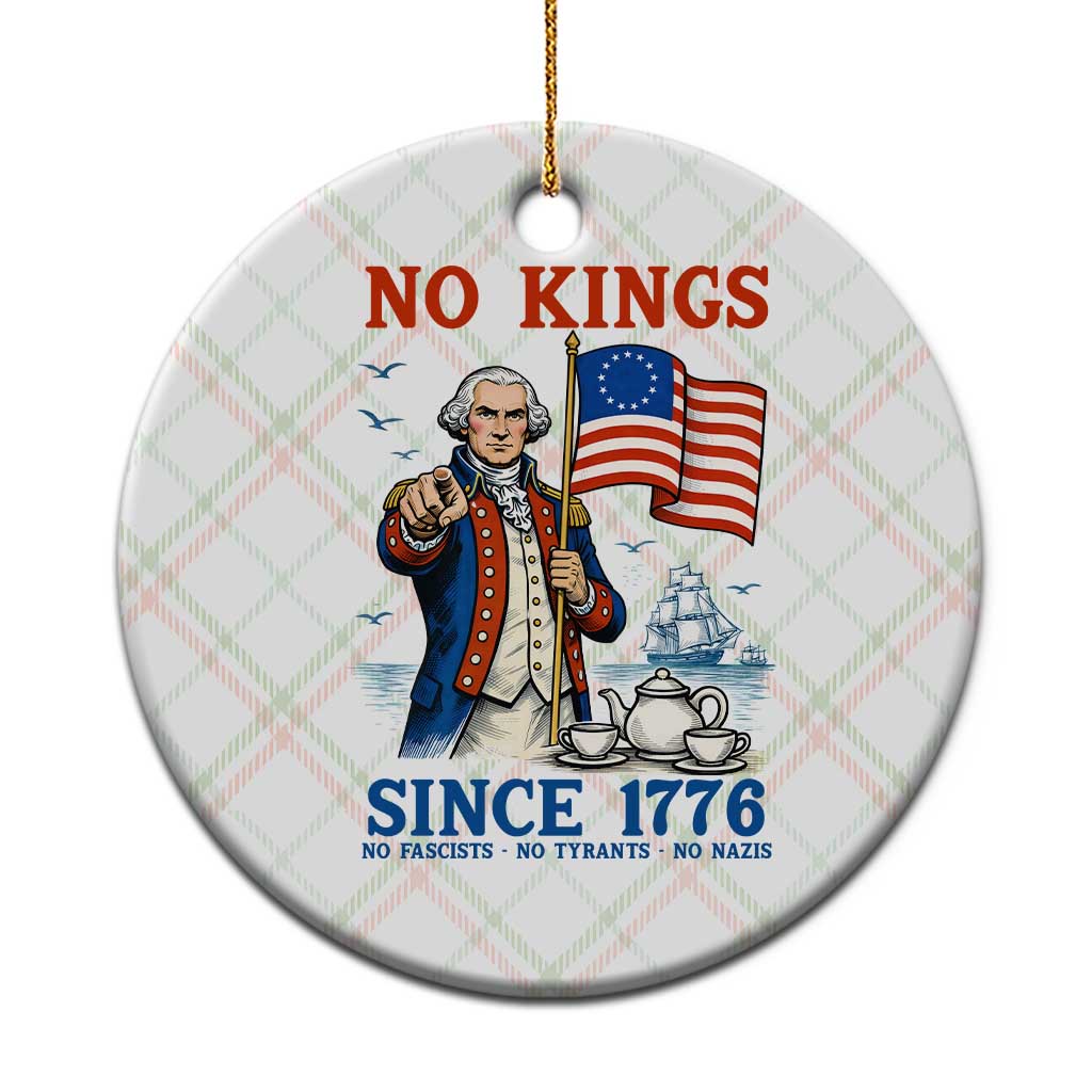 American Patriot George Washington No Kings Ceramic Ornament Political Humor Gift TS12 1pc Christmas Plaid Print Your Wear