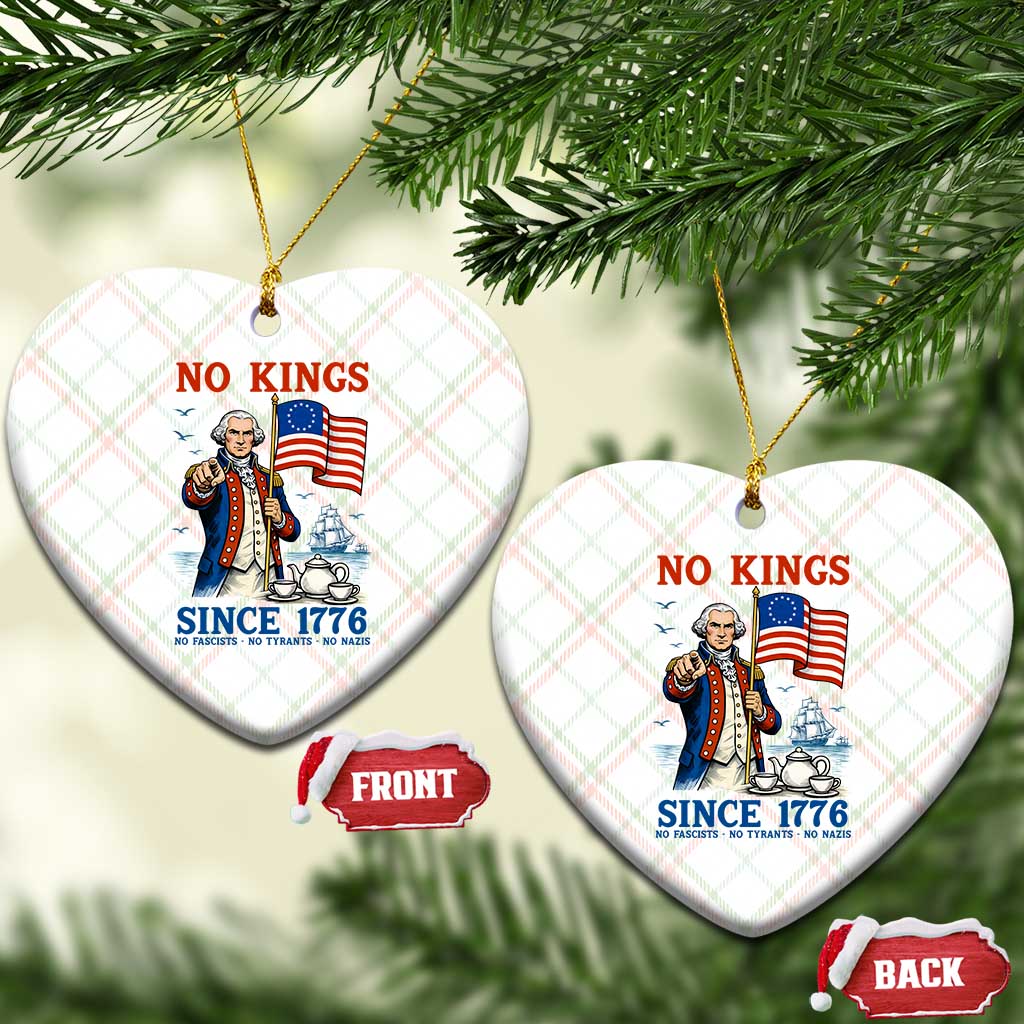 American Patriot George Washington No Kings Ceramic Ornament Political Humor Gift TS12 Print Your Wear