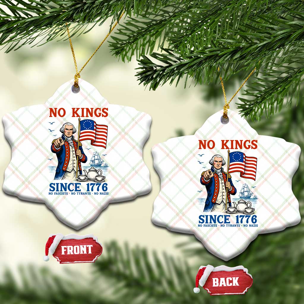 American Patriot George Washington No Kings Ceramic Ornament Political Humor Gift TS12 Print Your Wear