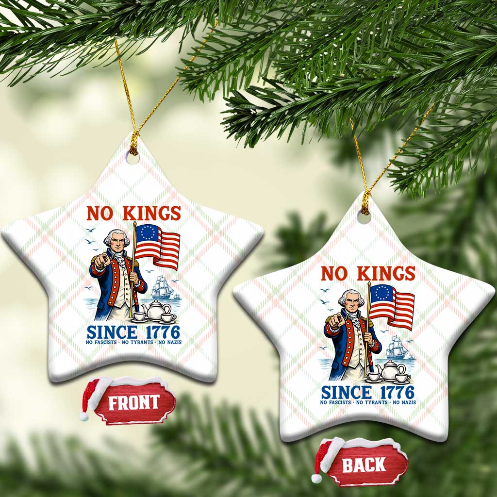 American Patriot George Washington No Kings Ceramic Ornament Political Humor Gift TS12 Print Your Wear