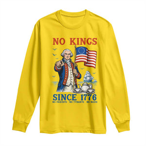 American Patriot George Washington No Kings Long Sleeve Shirt Political Humor Gift TS12 Daisy Print Your Wear