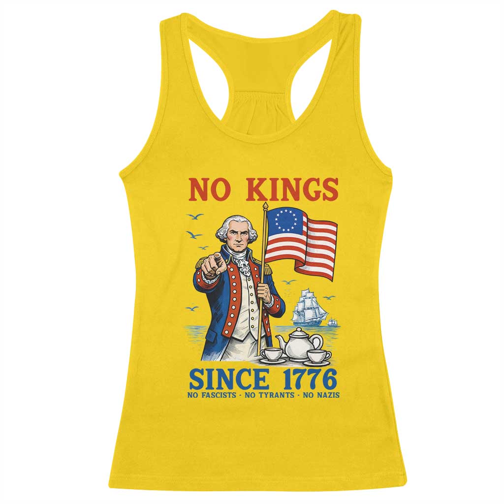 American Patriot George Washington No Kings Racerback Tank Top Political Humor Gift TS12 Daisy Print Your Wear