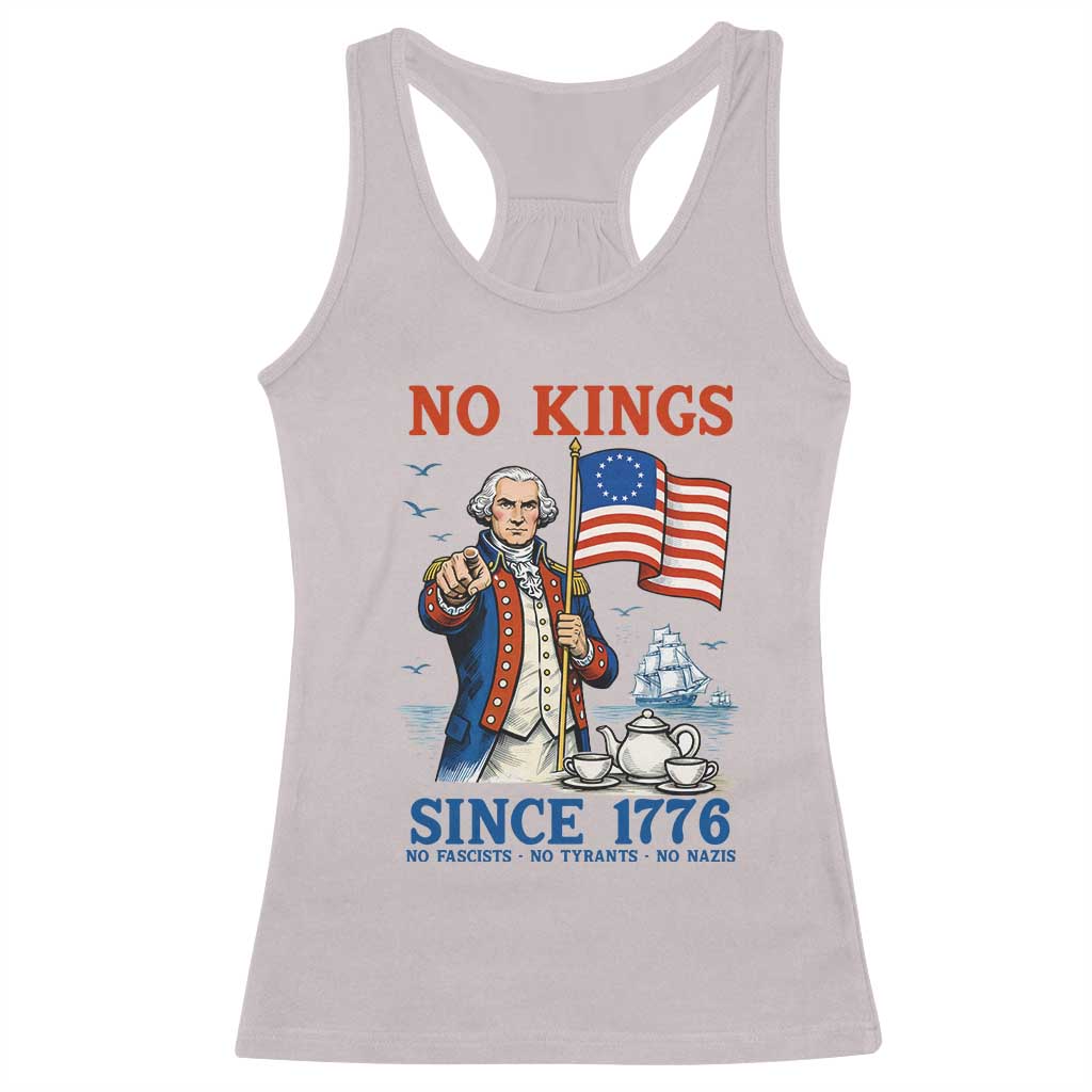 American Patriot George Washington No Kings Racerback Tank Top Political Humor Gift TS12 Ice Gray Print Your Wear