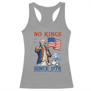 American Patriot George Washington No Kings Racerback Tank Top Political Humor Gift TS12 Sport Gray Print Your Wear