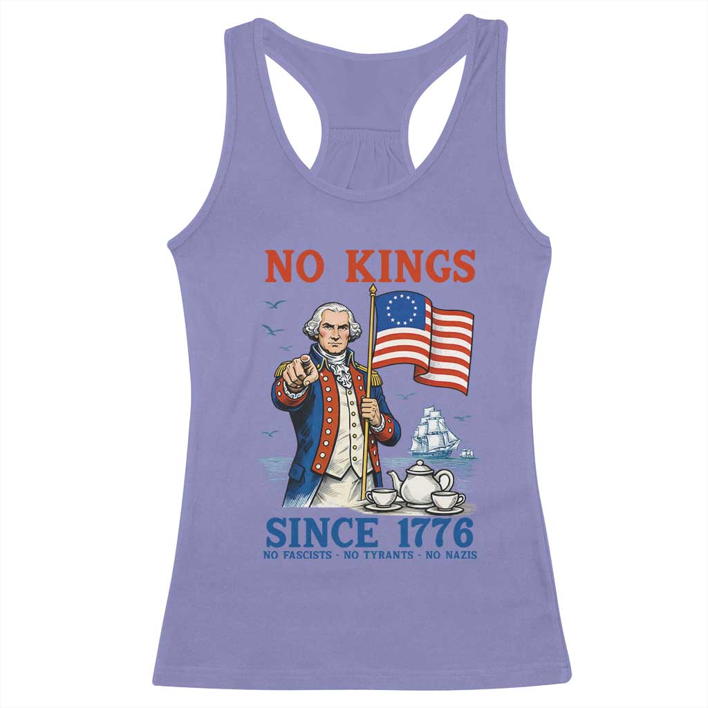American Patriot George Washington No Kings Racerback Tank Top Political Humor Gift TS12 Violet Print Your Wear