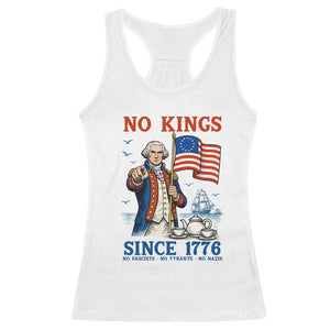American Patriot George Washington No Kings Racerback Tank Top Political Humor Gift TS12 White Print Your Wear