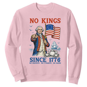 American Patriot George Washington No Kings Sweatshirt Political Humor Gift TS12 Light Pink Print Your Wear