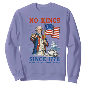 American Patriot George Washington No Kings Sweatshirt Political Humor Gift TS12 Violet Print Your Wear