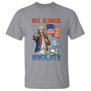 American Patriot George Washington No Kings T Shirt Political Humor Gift TS12 Sport Gray Print Your Wear