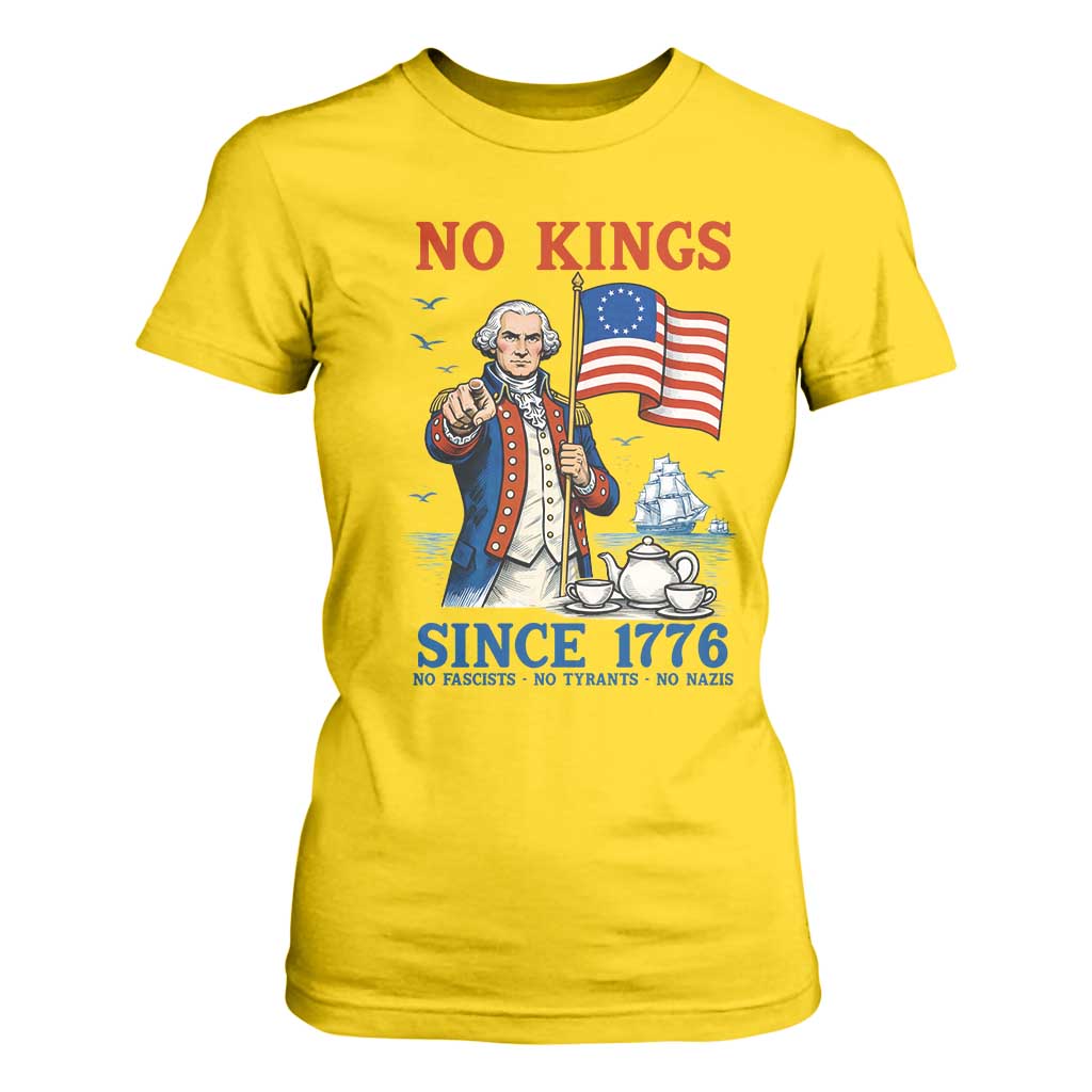 American Patriot George Washington No Kings T Shirt For Women Political Humor Gift TS12 Daisy Print Your Wear