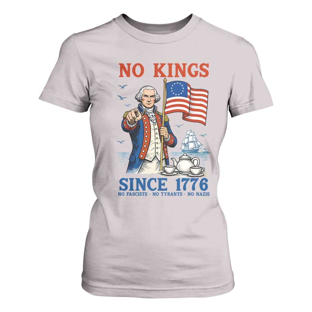 American Patriot George Washington No Kings T Shirt For Women Political Humor Gift TS12 Ice Gray Print Your Wear