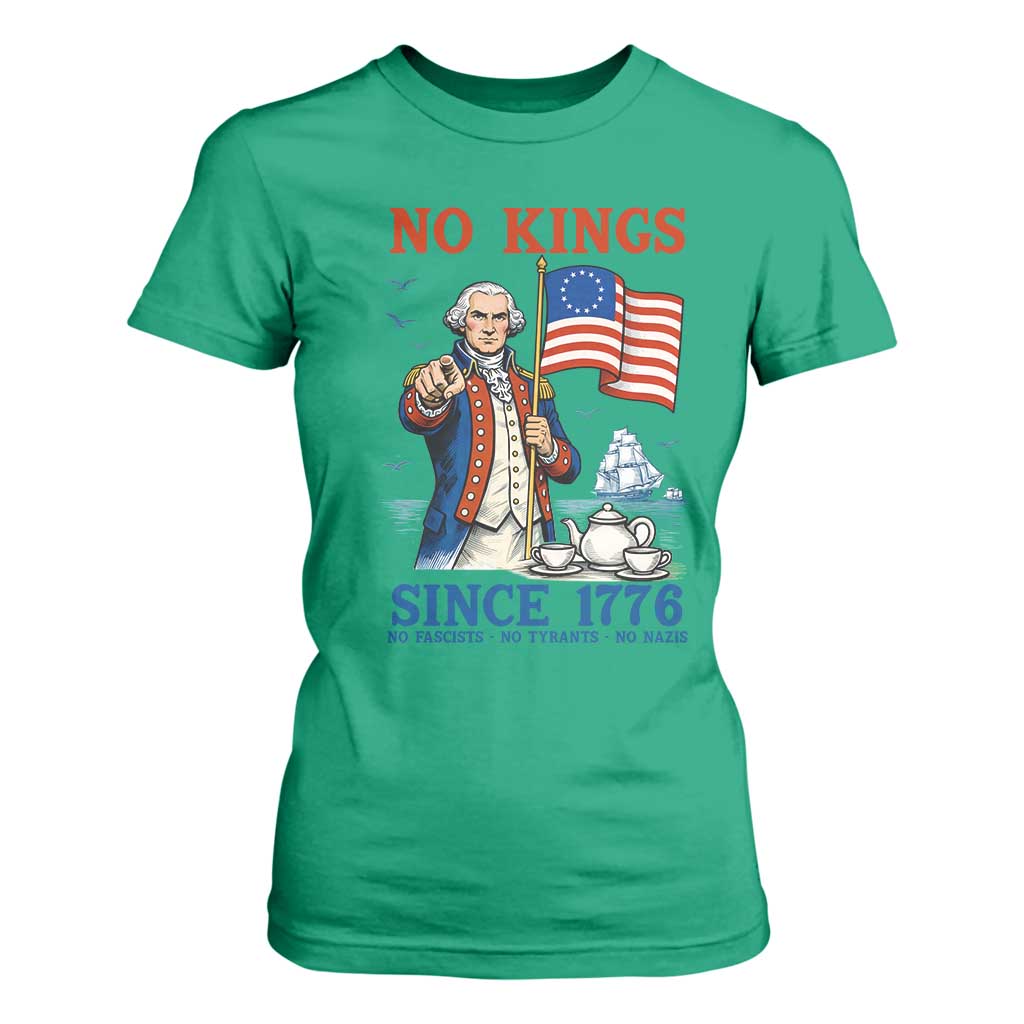 American Patriot George Washington No Kings T Shirt For Women Political Humor Gift TS12 Irish Green Print Your Wear