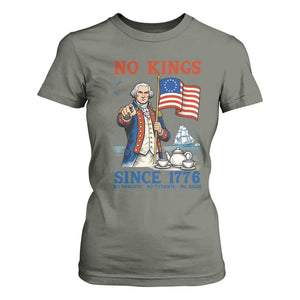 American Patriot George Washington No Kings T Shirt For Women Political Humor Gift TS12 Military Green Print Your Wear