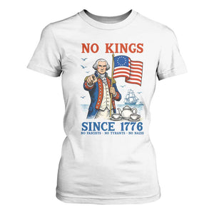 American Patriot George Washington No Kings T Shirt For Women Political Humor Gift TS12 White Print Your Wear