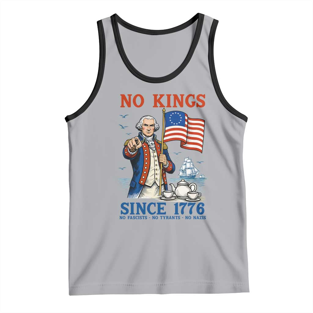 American Patriot George Washington No Kings Tank Top Political Humor Gift TS12 Athletic Heather Black Print Your Wear