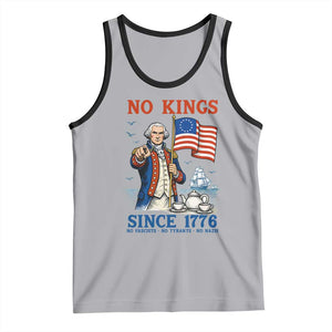 American Patriot George Washington No Kings Tank Top Political Humor Gift TS12 Athletic Heather Black Print Your Wear