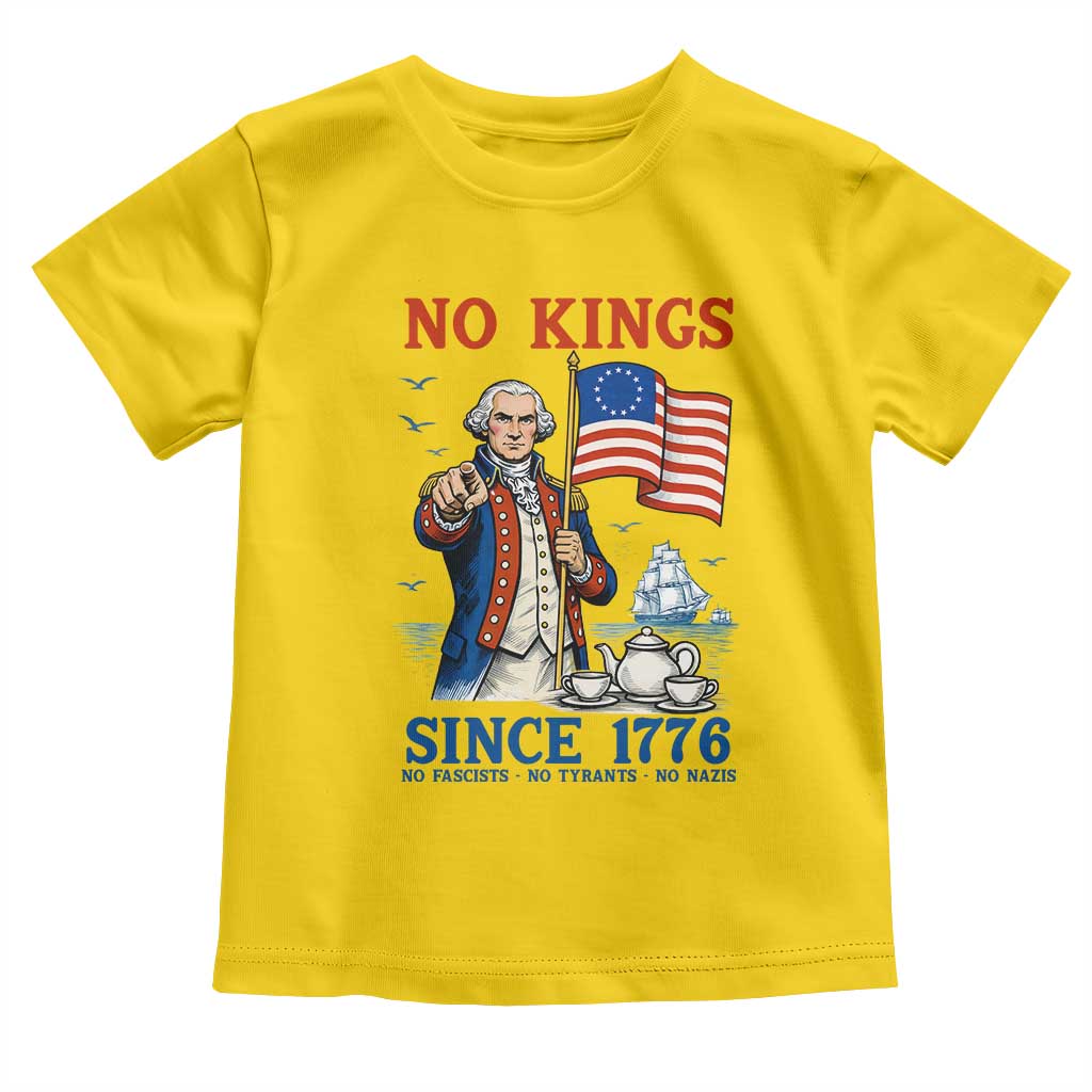 American Patriot George Washington No Kings Toddler T Shirt Political Humor Gift TS12 Daisy Print Your Wear