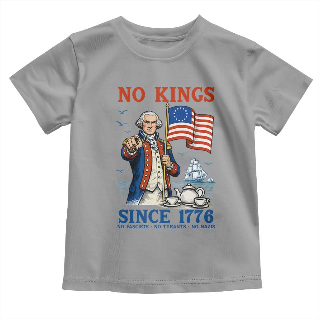 American Patriot George Washington No Kings Toddler T Shirt Political Humor Gift TS12 Sport Gray Print Your Wear