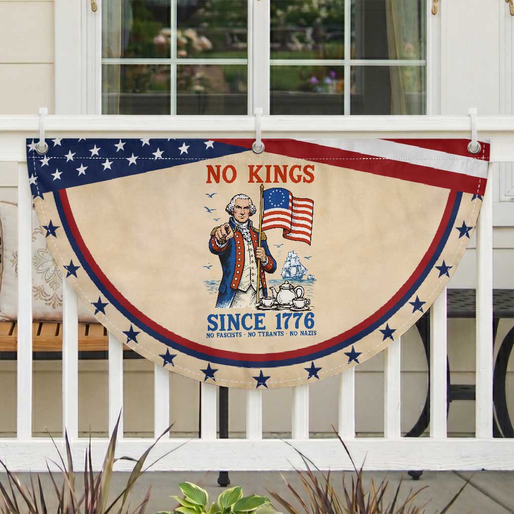 American Patriot George Washington No Kings Patriotic Fan Flag Political Humor Gift
