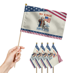 American Patriot George Washington No Kings Patriotic Handheld Flag Political Humor Gift TS12 Print Your Wear