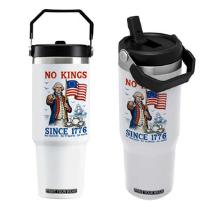 American Patriot George Washington No Kings Flip Straw Tumbler Political Humor Gift TS12 One Size: 30 oz White Print Your Wear