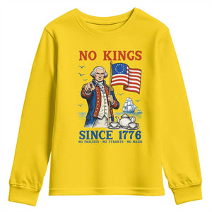 American Patriot George Washington No Kings Youth Sweatshirt Political Humor Gift TS12 Daisy Print Your Wear