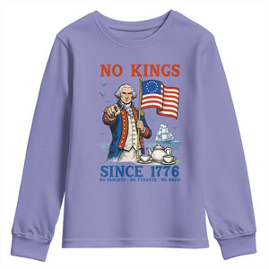 American Patriot George Washington No Kings Youth Sweatshirt Political Humor Gift TS12 Violet Print Your Wear