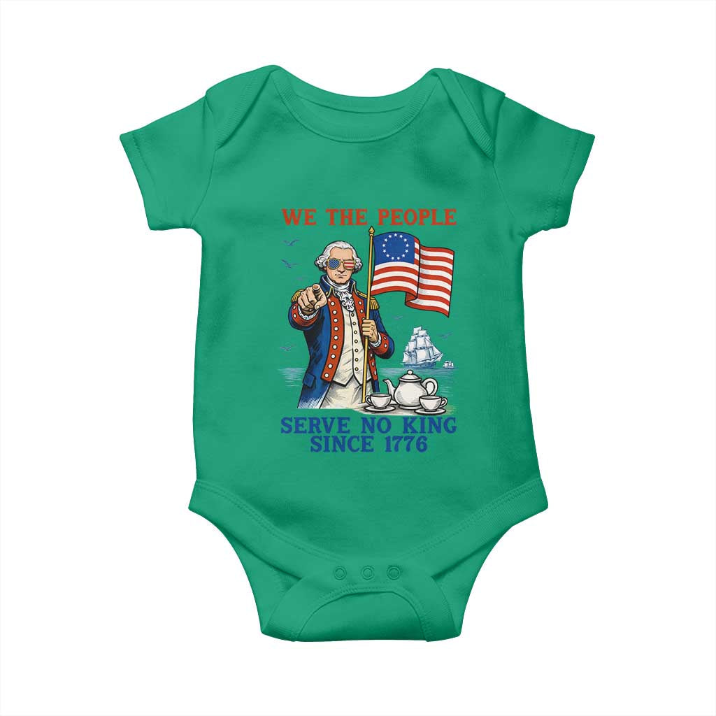 We The People Serve No Kings Baby Onesie Funny George Washington Protest TS12 Irish Green Print Your Wear