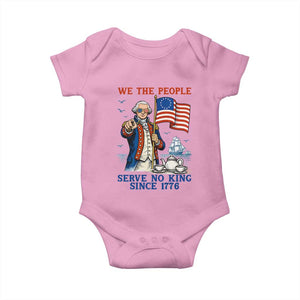 We The People Serve No Kings Baby Onesie Funny George Washington Protest TS12 Light Pink Print Your Wear