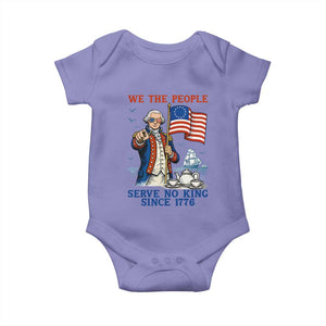 We The People Serve No Kings Baby Onesie Funny George Washington Protest TS12 Violet Print Your Wear