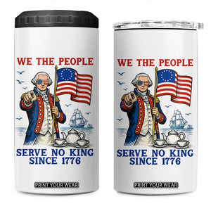 We The People Serve No Kings 4 in 1 Can Cooler Tumbler Funny George Washington Protest TS12 One Size: 16 oz White Print Your Wear