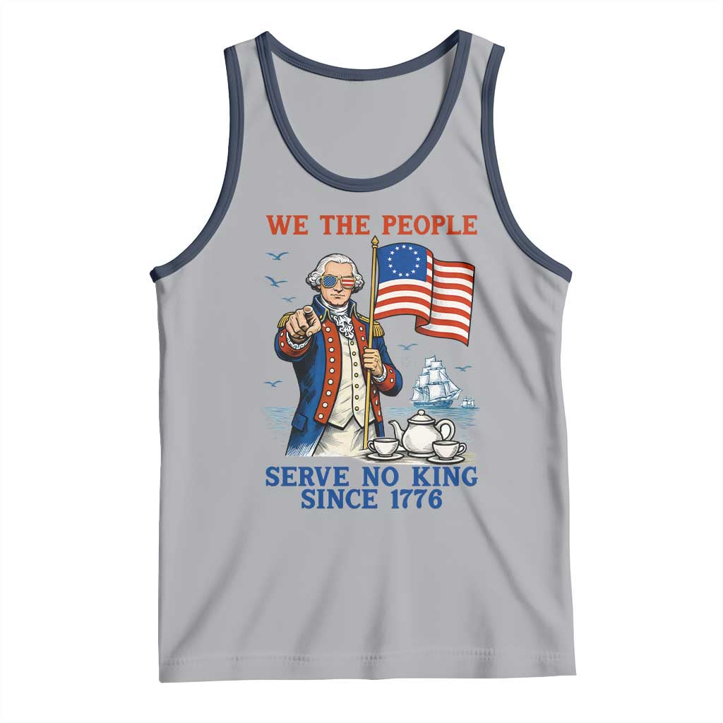 We The People Serve No Kings Tank Top Funny George Washington Protest TS12 Athletic Heather Navy Print Your Wear