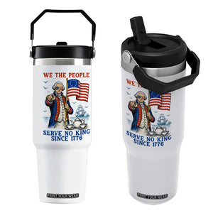 We The People Serve No Kings Flip Straw Tumbler Funny George Washington Protest TS12 One Size: 30 oz White Print Your Wear