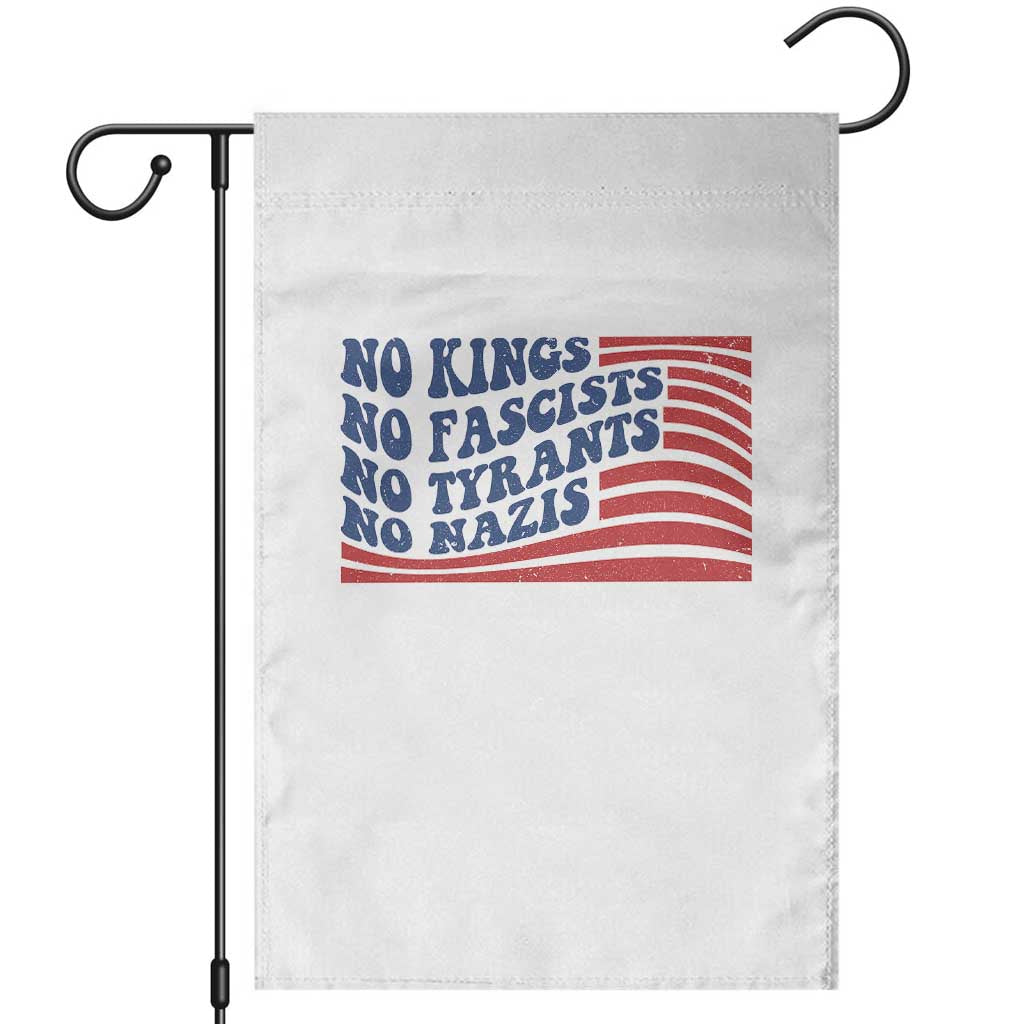 No Kings No Fascists Garden Flag American Flag Patriotic Protest TS12 White Print Your Wear