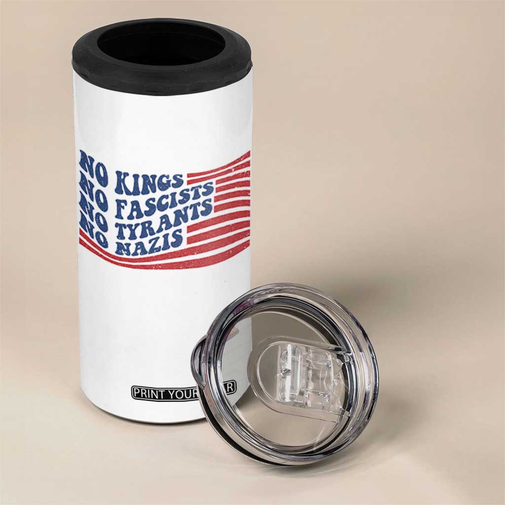No Kings No Fascists 4 in 1 Can Cooler Tumbler American Flag Patriotic Protest TS12 Print Your Wear
