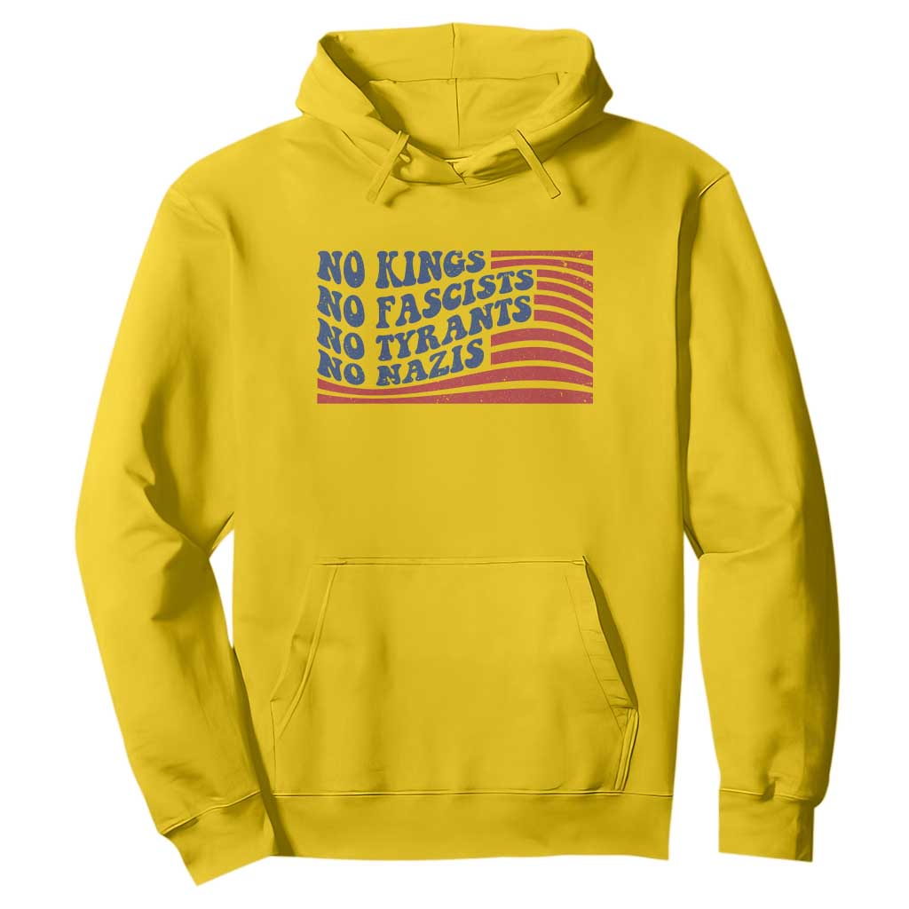 No Kings No Fascists Hoodie American Flag Patriotic Protest TS12 Daisy Print Your Wear