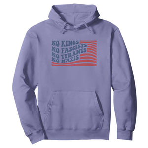 No Kings No Fascists Hoodie American Flag Patriotic Protest TS12 Violet Print Your Wear