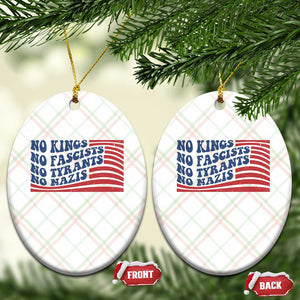 No Kings No Fascists Ceramic Ornament American Flag Patriotic Protest TS12 Print Your Wear