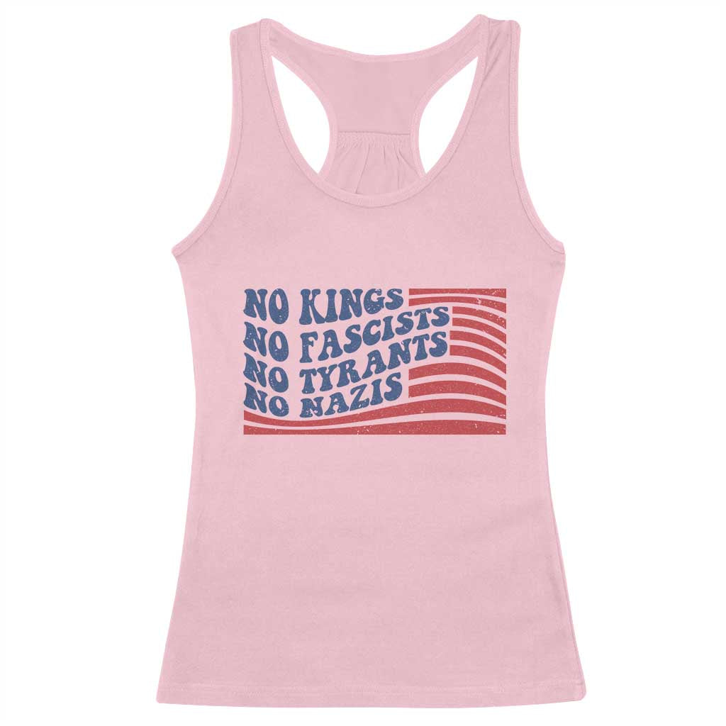 No Kings No Fascists Racerback Tank Top American Flag Patriotic Protest TS12 Light Pink Print Your Wear