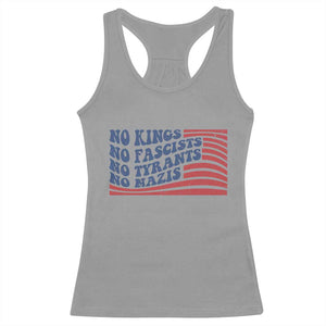 No Kings No Fascists Racerback Tank Top American Flag Patriotic Protest TS12 Sport Gray Print Your Wear