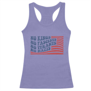 No Kings No Fascists Racerback Tank Top American Flag Patriotic Protest TS12 Violet Print Your Wear