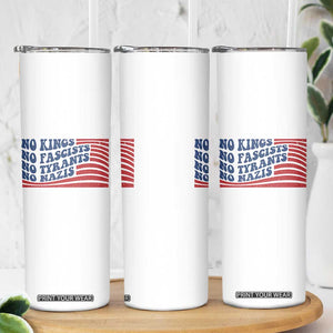 No Kings No Fascists Skinny Tumbler American Flag Patriotic Protest TS12 Print Your Wear
