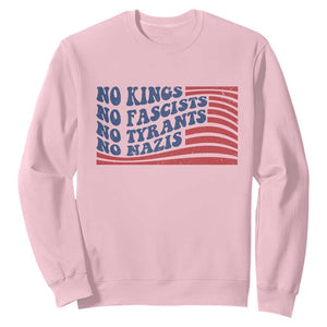 No Kings No Fascists Sweatshirt American Flag Patriotic Protest TS12 Light Pink Print Your Wear