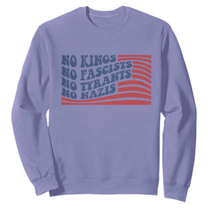 No Kings No Fascists Sweatshirt American Flag Patriotic Protest TS12 Violet Print Your Wear