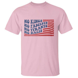 No Kings No Fascists T Shirt American Flag Patriotic Protest TS12 Light Pink Print Your Wear