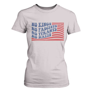 No Kings No Fascists T Shirt For Women American Flag Patriotic Protest TS12 Ice Gray Print Your Wear