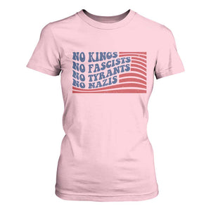 No Kings No Fascists T Shirt For Women American Flag Patriotic Protest TS12 Light Pink Print Your Wear