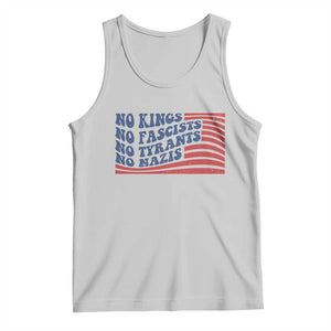 No Kings No Fascists Tank Top American Flag Patriotic Protest TS12 Ash Print Your Wear